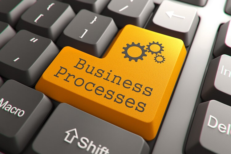 business process reengineering keyboard button with 'business processes' written on it