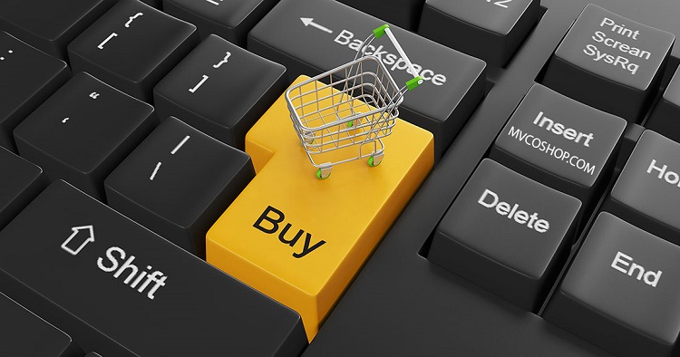 Enter key with the word buy on it and a shopping cart above